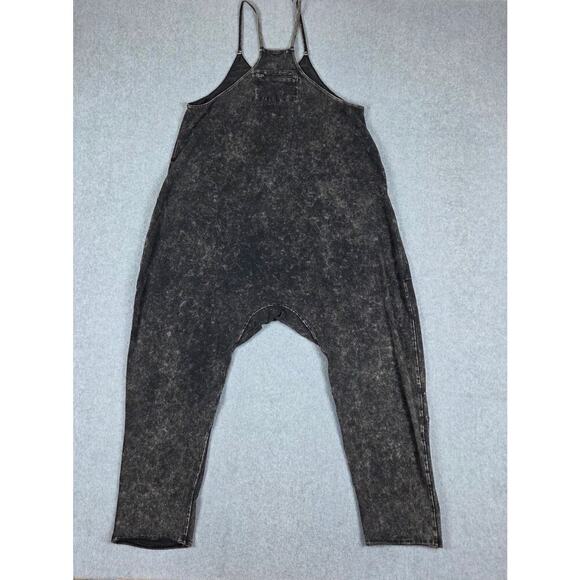 Zenana Womens Size Small/Medium Ash Black Acid Washed Jumpsuit Back Pocket - Picture 12 of 16